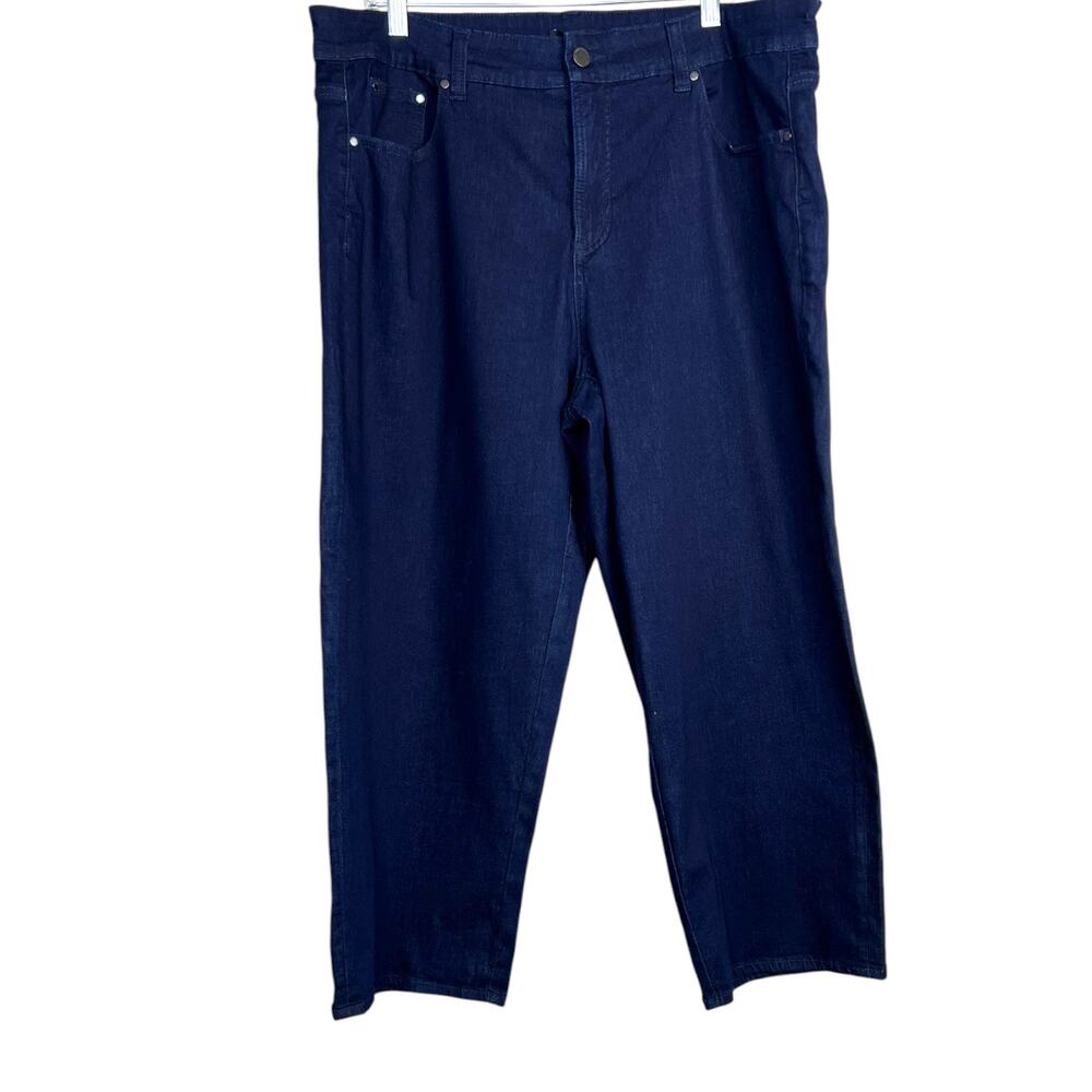 Universal Standard Donna High Rise Curve Straight Leg Jeans Dark Indigo Size 18 - Picture 3 of 13